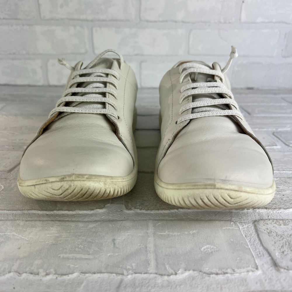 Keen KNX Leather Sneakers Womens 11 White Minimalist No Tie Lace Casual Neutral - Picture 4 of 14